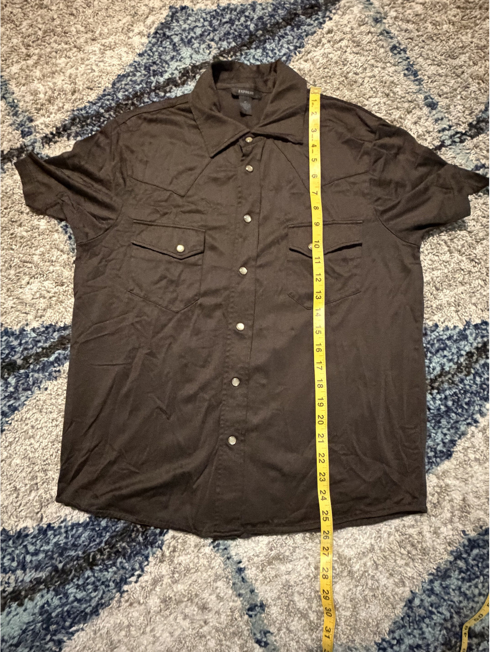 Express Dark Brown Button-Up - Picture 5 of 5